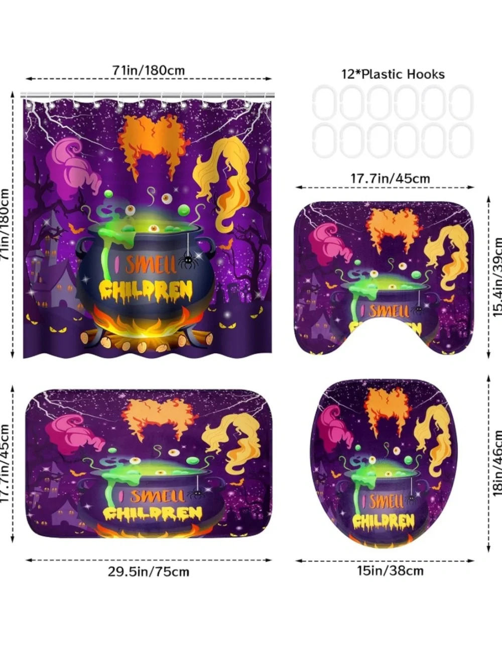 Hocus Pocus 4pc Bathroom Set